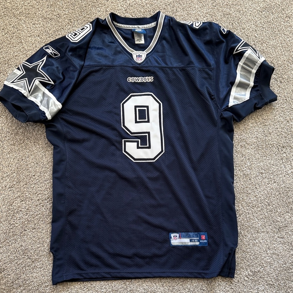 Dallas Cowboys NFL Navy and Silver Football Jersey #9 Romo